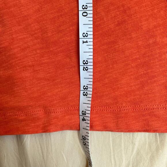 Life is Good Sz M Short Sleeve Textured Slub Cotton Mini Dress Orange Rising Sun - Picture 14 of 16